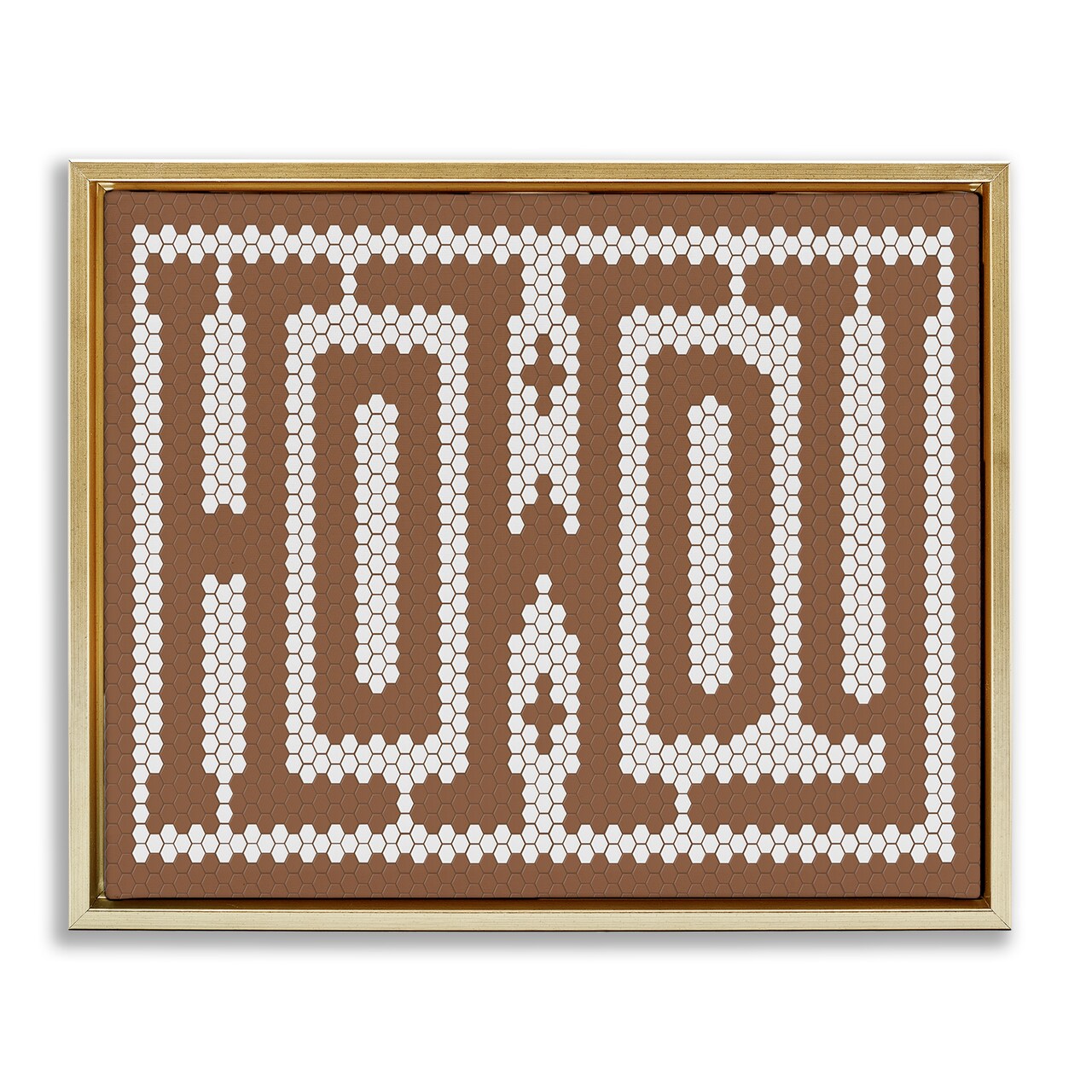 Stupell Industries Mosaic Style Howdy in Brown Floating Frame By Lettered and Lined
